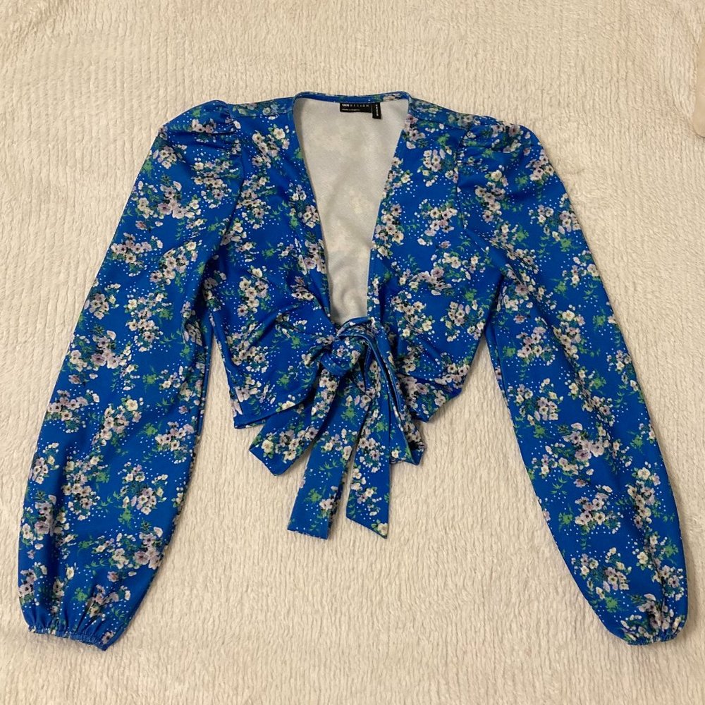 ASOS Tie Front Floral Print Wrap Top - Size 2 - LIKE NEW